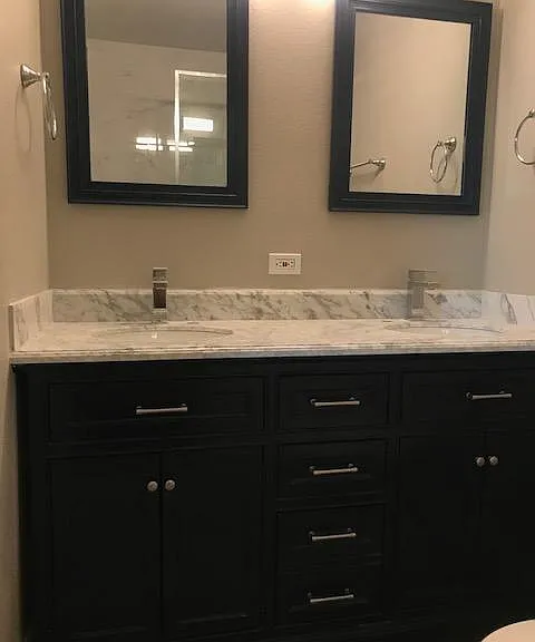 Master bedroom bathroom dual vanity