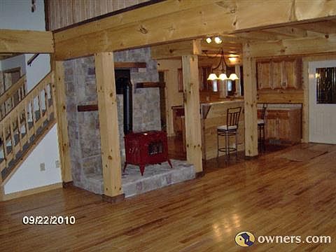 Efficint wood burner - Hearth with Custom Walnut Shelves