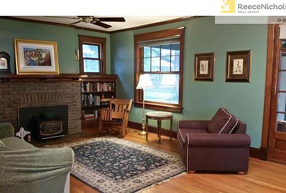 Formal Living Room With Fireplace - French Doors To Front Porch