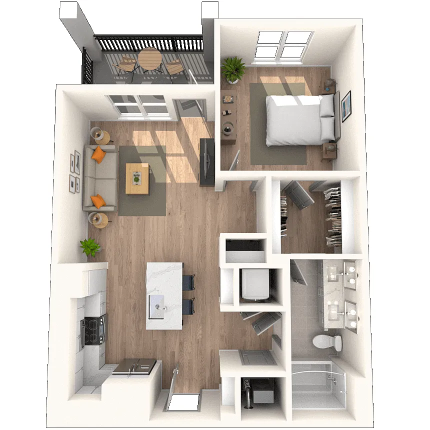 Floor plan A4 1x1 759 SF-FP