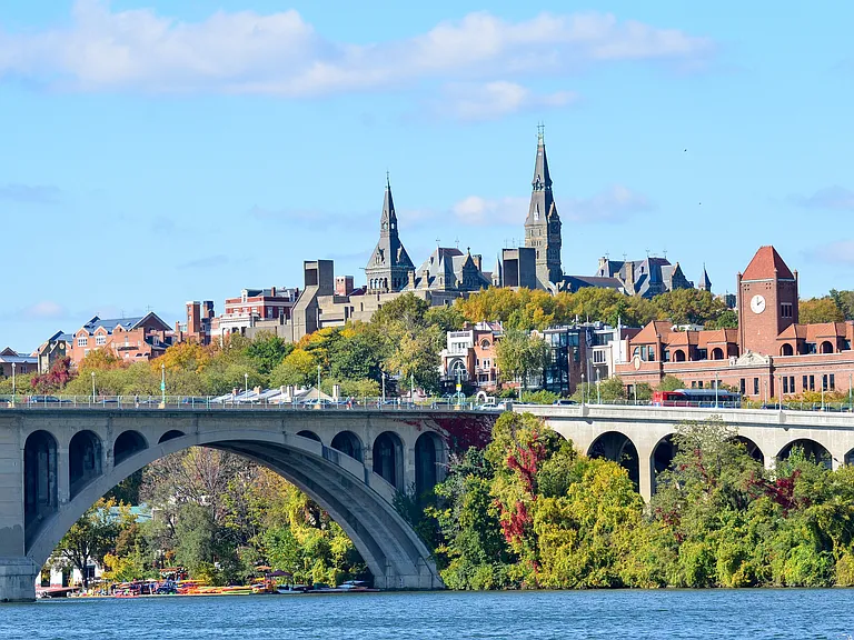Great walkability into Georgetown over the Francis Scott Key Memorial Bridge