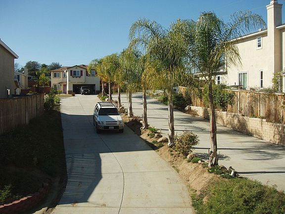 along the private driveway