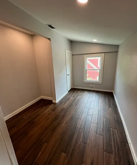 bedroom off living room