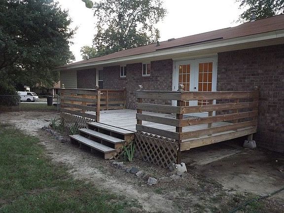 Large deck in backyard