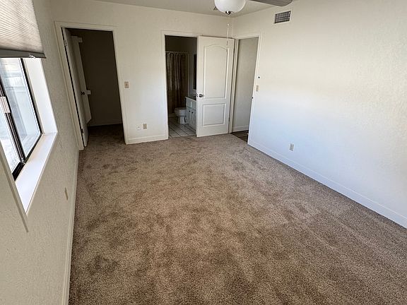 Master bedroom with attached bathroom