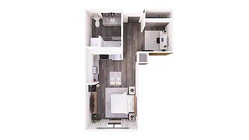 Floor plan Studio + Den B