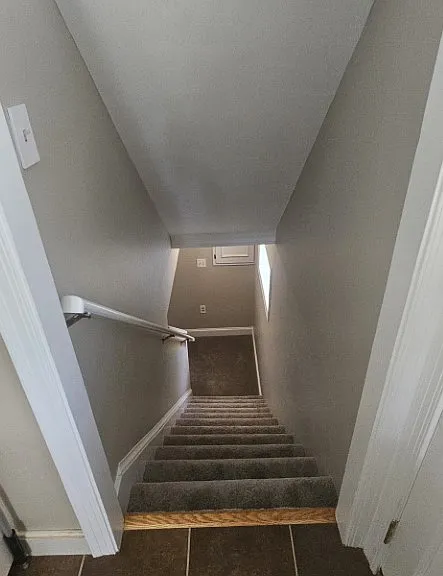 Stairway to finished basement