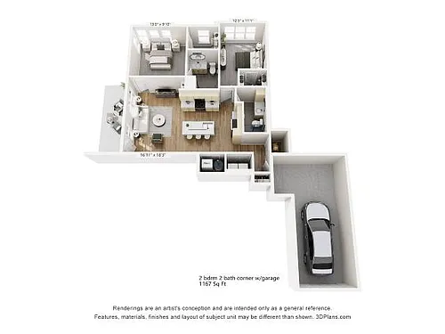 Floor plan 2 Bedroom A2