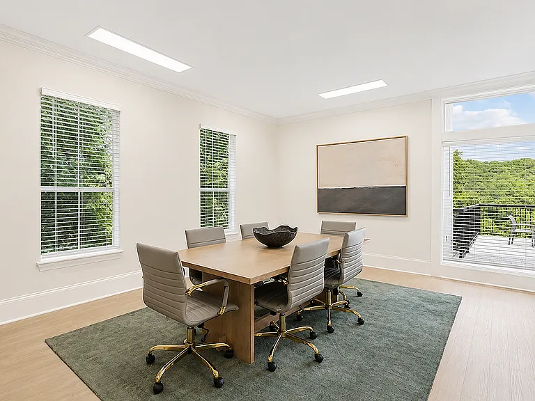 Take in Chattahoochee River views from the clubhouse and community kitchen.