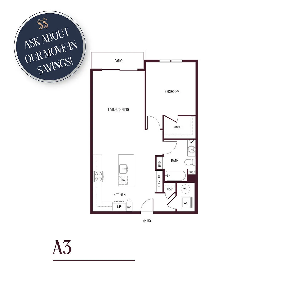 Floor plan A3 - ASK ABOUT OUR MOVE-IN SAVINGS!!