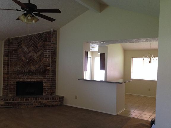 Living room fireplace and bar