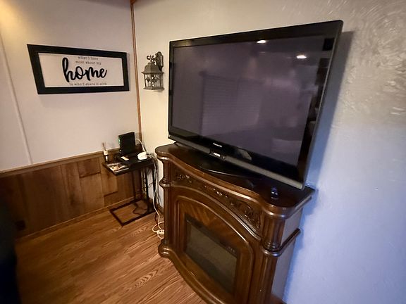 Living room and fireplace