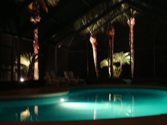 Night view of pool