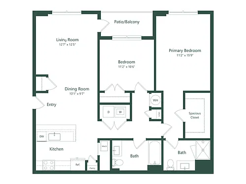 Floor plan 2B - 1