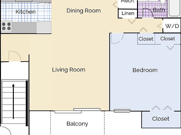 Upper Level 1x1 704 sq ft Upper Level 1x1 704 sq ft
