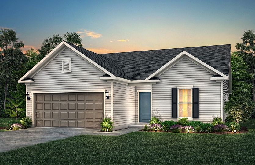 Compton Exterior LC1A features hardie siding, covered front door and 2 car garage