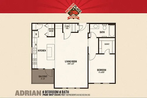 Floor plan One Bedroom