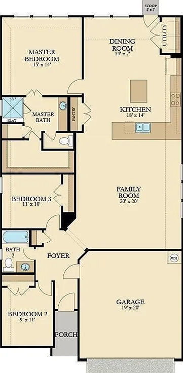 3 bed, 2.0 bath, 1754 sqft, $2,100 — Photo 2