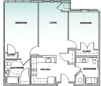 Floor plan Two Bedroom - 2C