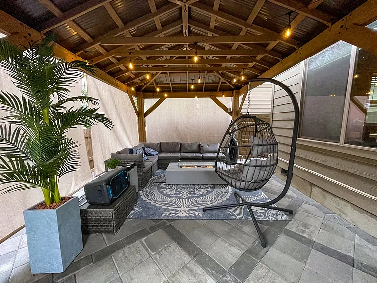 12ft by 15ft Gazebo with privacy blinds and lights