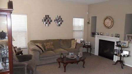 Living room with fireplace