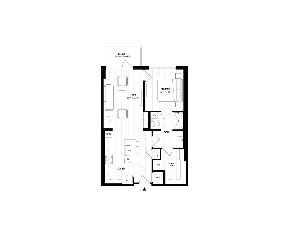 Floor plan 1 Bed/1 Bath-A5