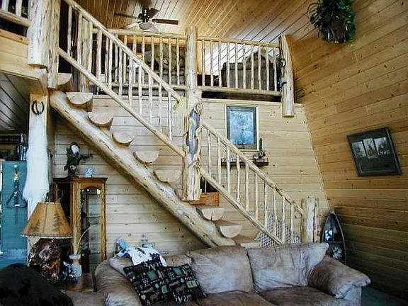 Hand peeled staircase