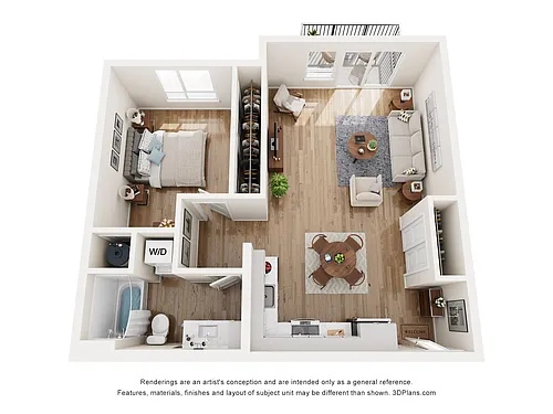 Floor plan 1 Bed x 1 Bath A - MFTE