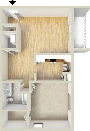 One bedroom floor plan One bedroom floor plan