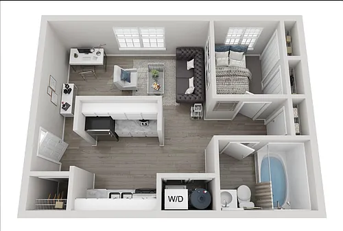 Floor plan 1x1 upgraded