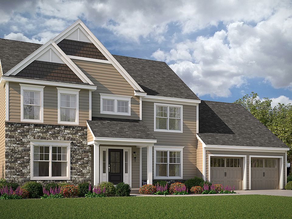 Brentwood American shown with optional carriage style garage doors