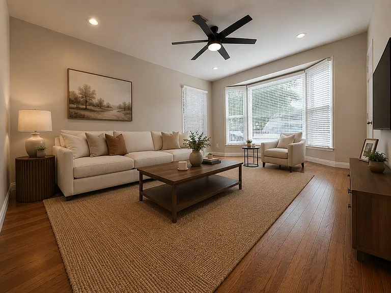 AI generated image, other view of living room