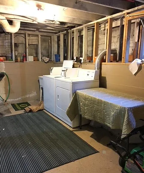 Basement coin-op laundry