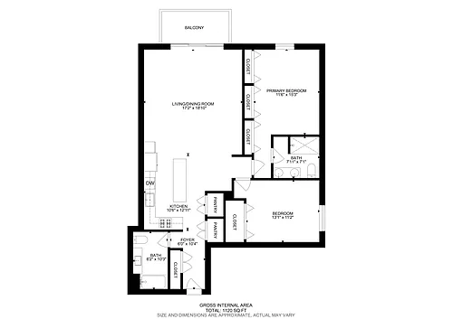 Floor plan 2 Bedroom, 2 Bath