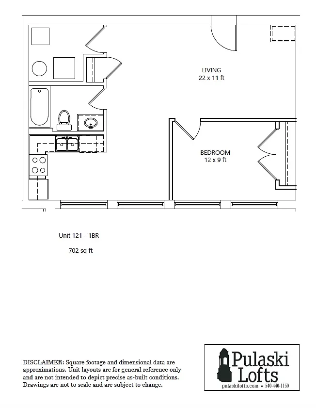 Floor plan One Bedroom 121