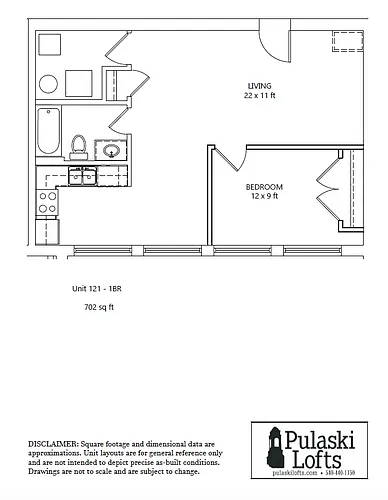 Floor plan One Bedroom 121