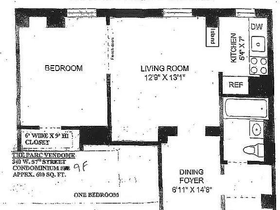 2nd image of 340 W 57th St APT 9F