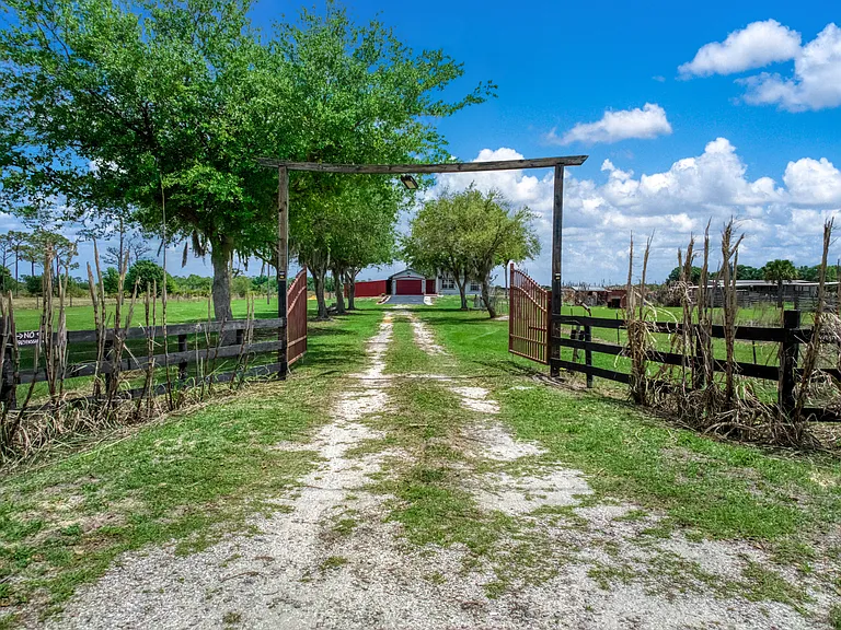 front gate entrance to main house