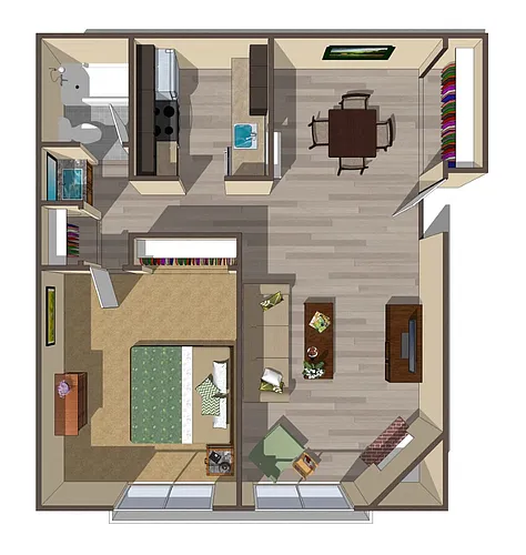 Floor plan 1 Bed 1 Bath