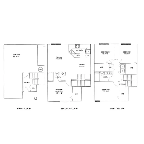 Floor plan Design 4B Townhome Premier