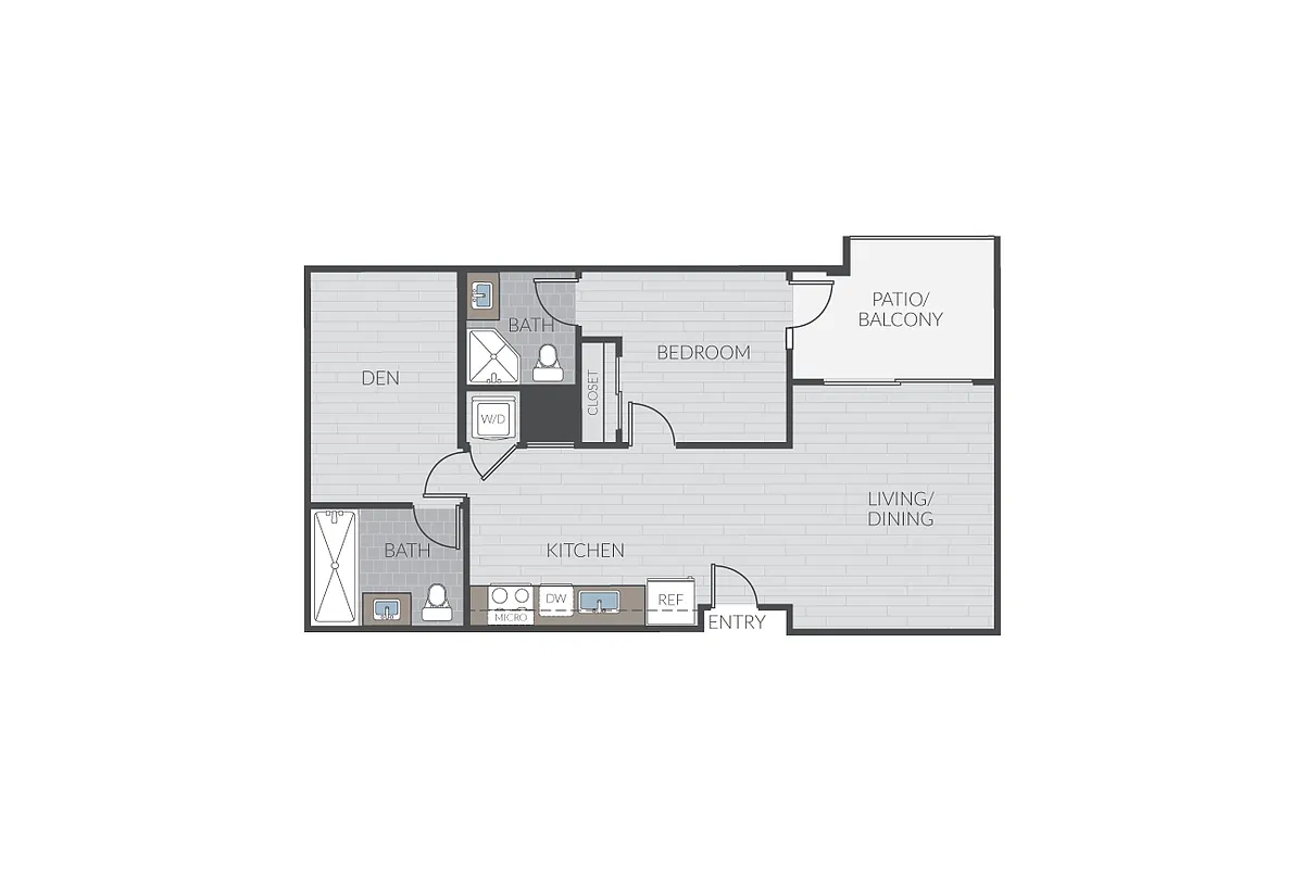 Floor plan Plan 1J + Den