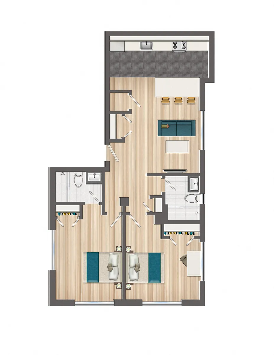 Floor plan Two Bedroom