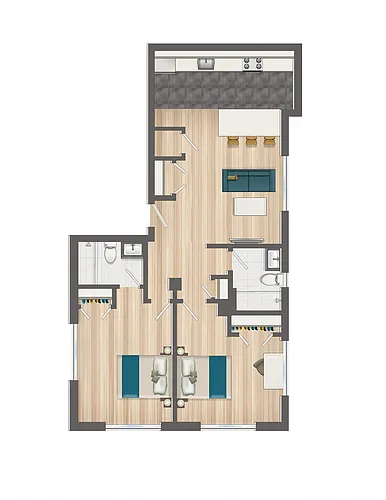 Floor plan Two Bedroom