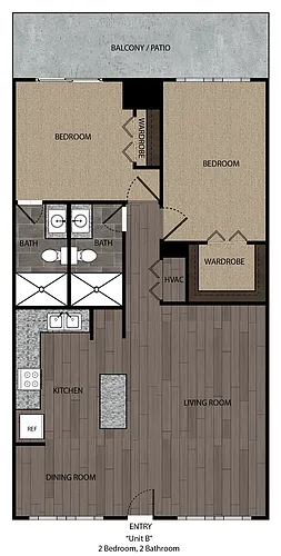 Floor plan 2 Bedroom- 5th Fl.