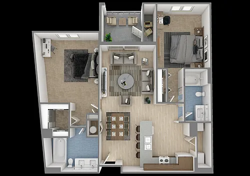 Floor plan 2 Bedroom - 2 Bathroom