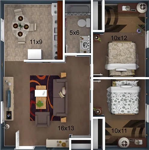 Floor plan 2 BED