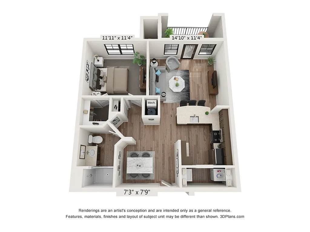 Floor plan 1C - The Monroe