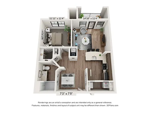 Floor plan 1C - The Monroe