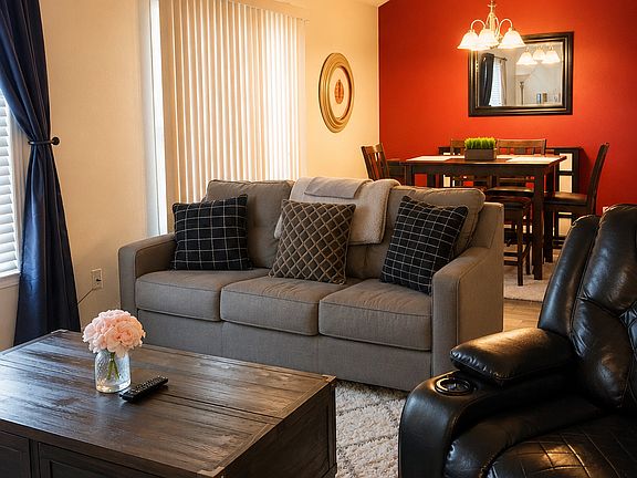 Living room, with dining room in the back.