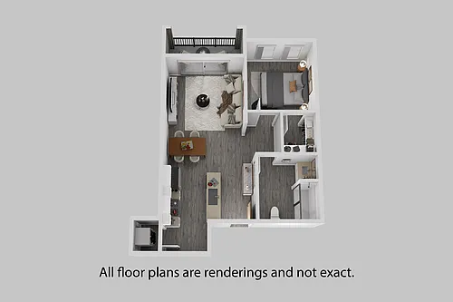 Floor plan One Bedroom + One Bathroom 705 sf